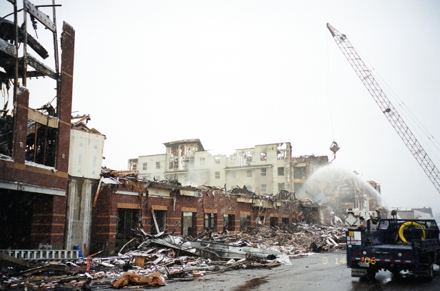 Dormatory building fire.